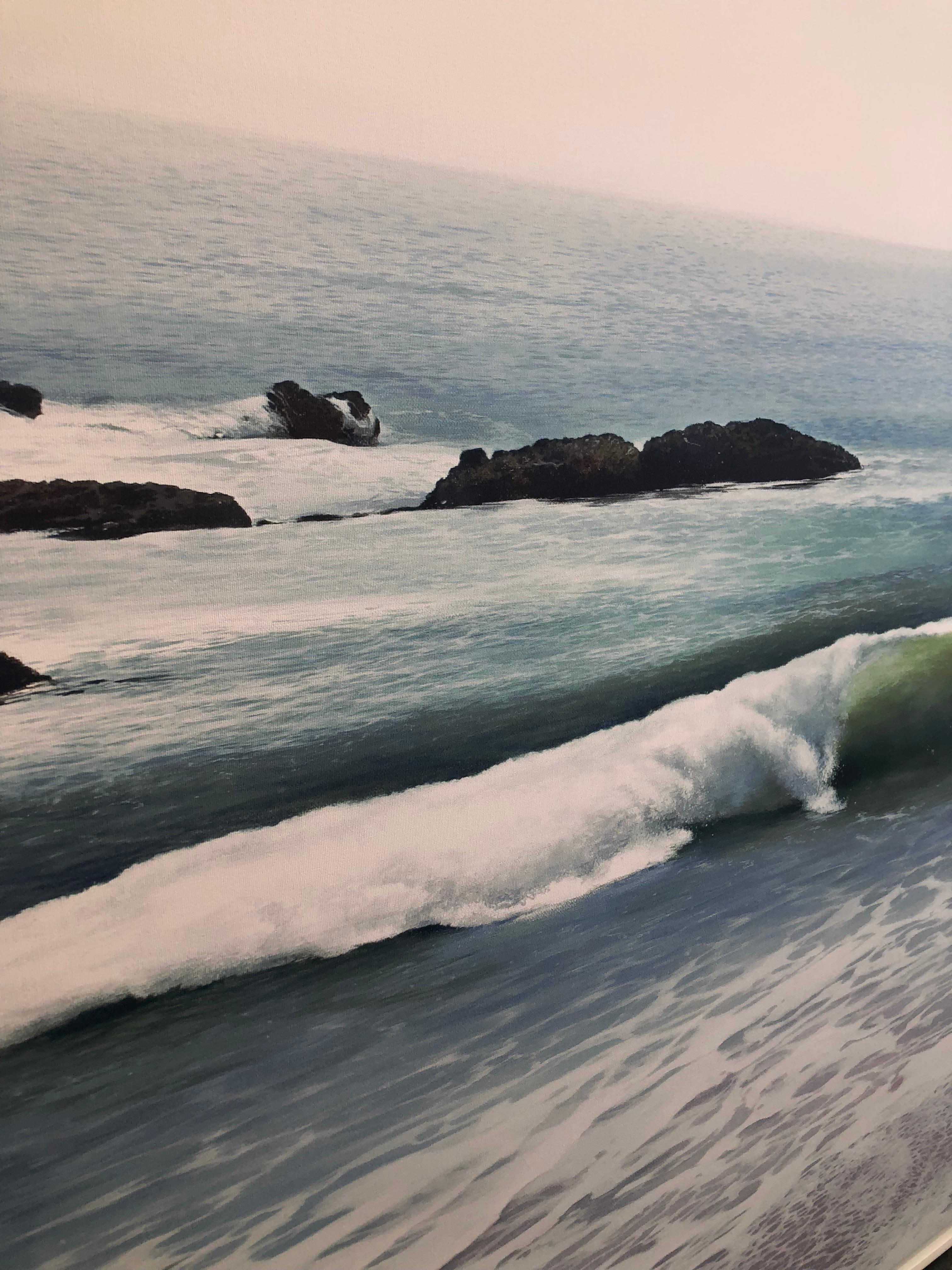 Victoria Beach Blue Coastal Ocean by Todd Kenyon -  Print on Canvas For Sale 2