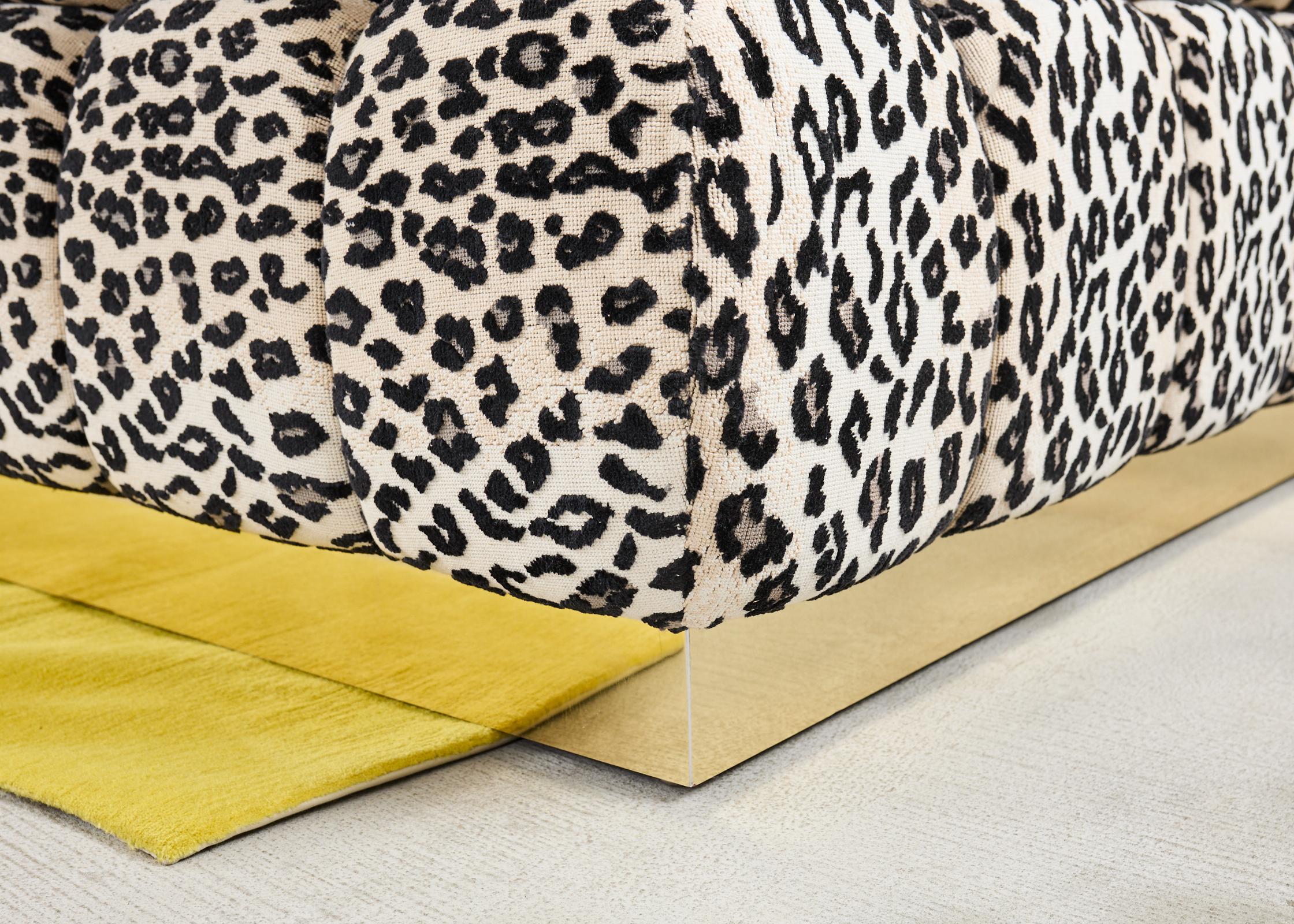Todd Merrill Custom Sectional Sofa with Schumacher Snow Leopard For Sale 2