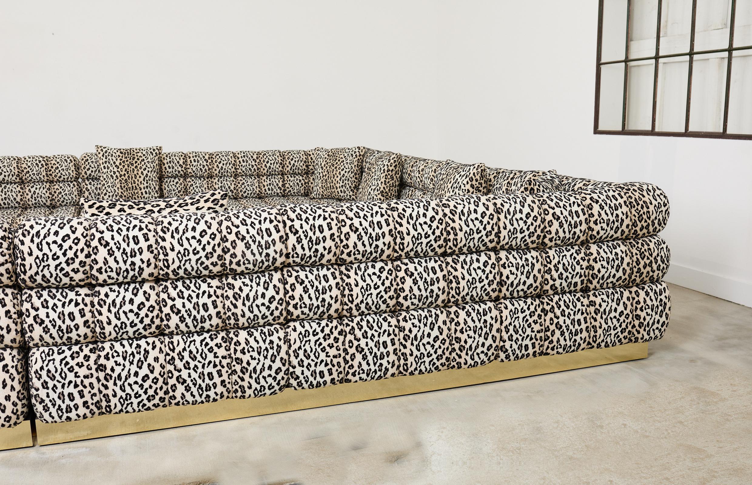 Todd Merrill Custom Sectional Sofa with Schumacher Snow Leopard For Sale 3