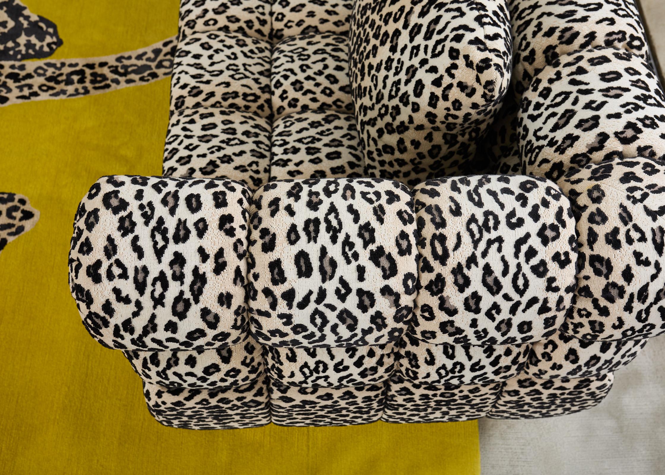 Todd Merrill Custom Sectional Sofa with Schumacher Snow Leopard For Sale 4