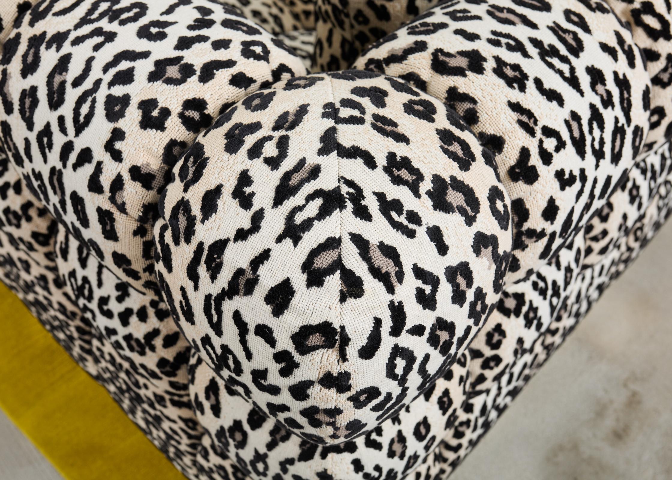 Todd Merrill Custom Sectional Sofa with Schumacher Snow Leopard For Sale 5