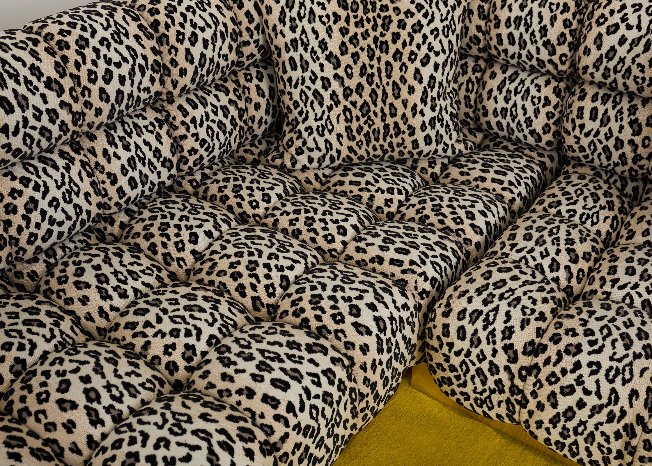 Todd Merrill Custom Sectional Sofa with Schumacher Snow Leopard For Sale 7