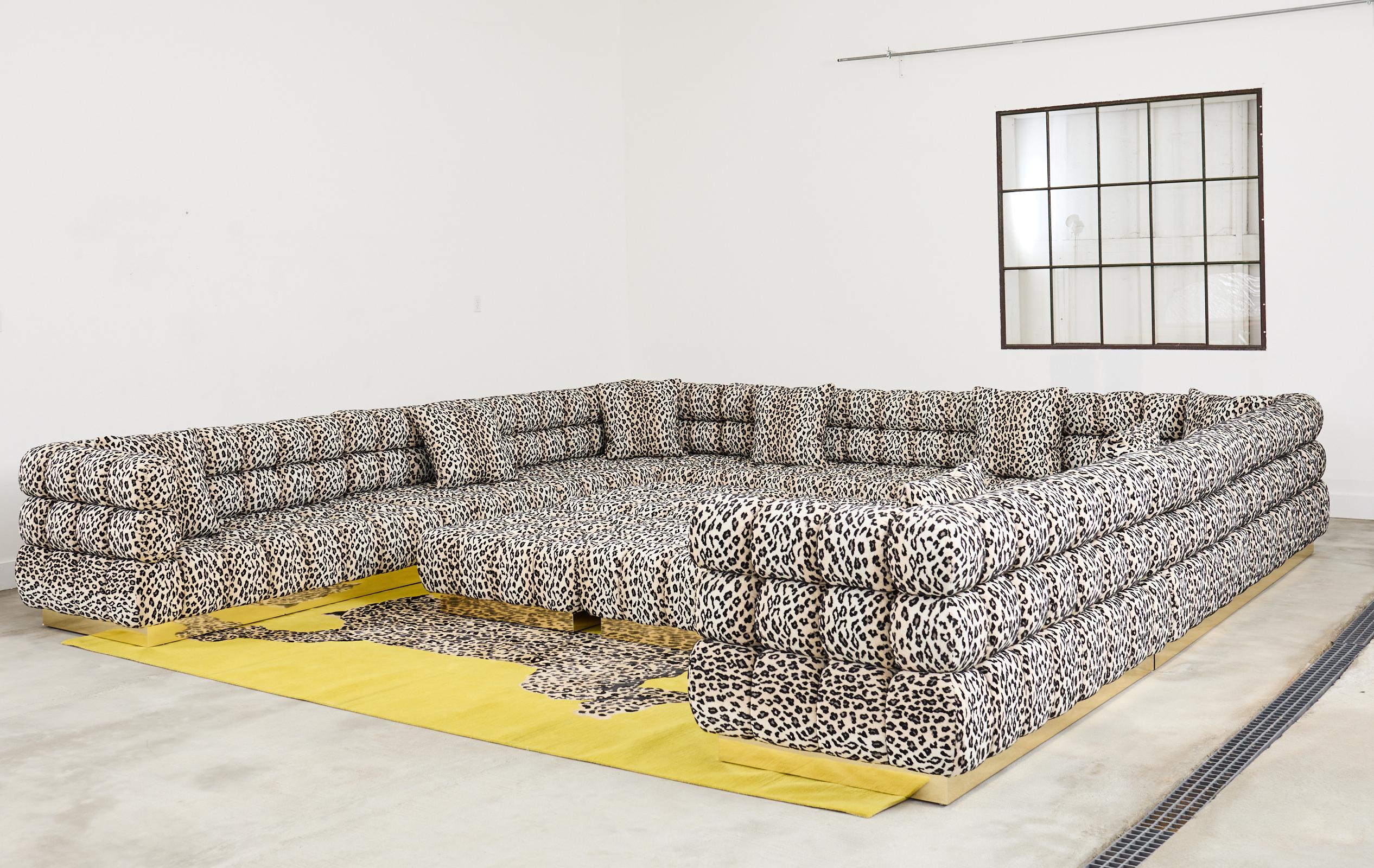 Todd Merrill Custom Sectional Sofa with Schumacher Snow Leopard For Sale 9