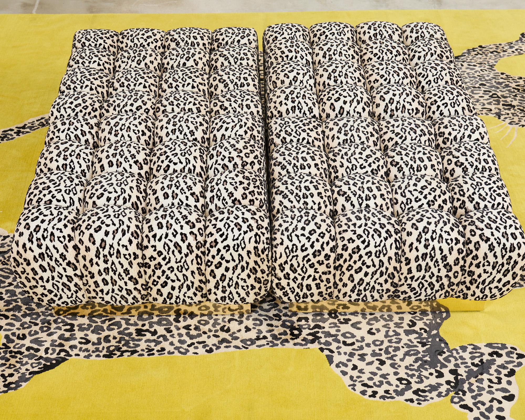 Todd Merrill Custom Sectional Sofa with Schumacher Snow Leopard For Sale 12