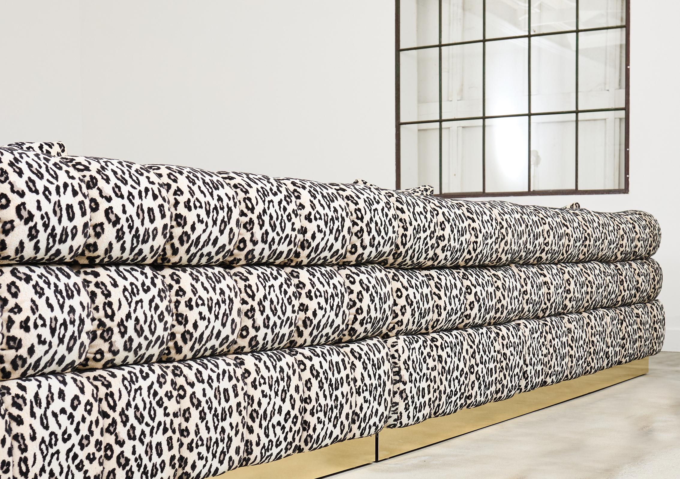 Todd Merrill Custom Sectional Sofa with Schumacher Snow Leopard For Sale 1