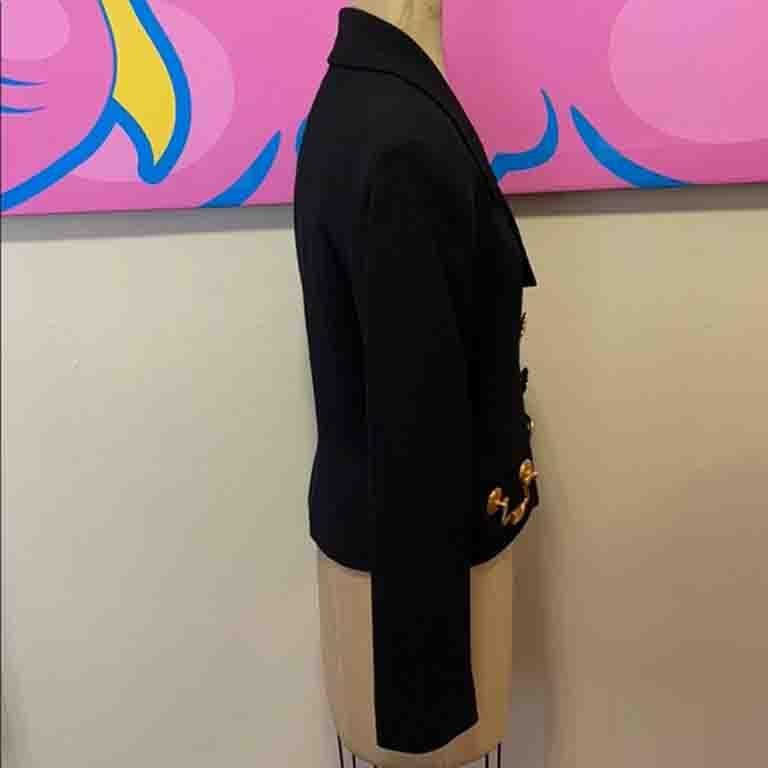 Giacca con maniglia in crepe nera di Todd Oldham in vendita 1
