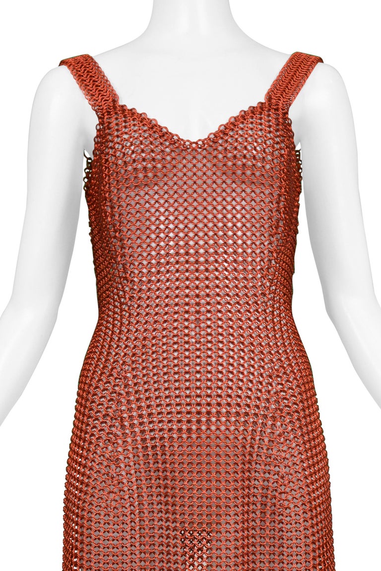 Todd Oldham Red Metal Chain Link Dress 1995 For Sale at 1stDibs
