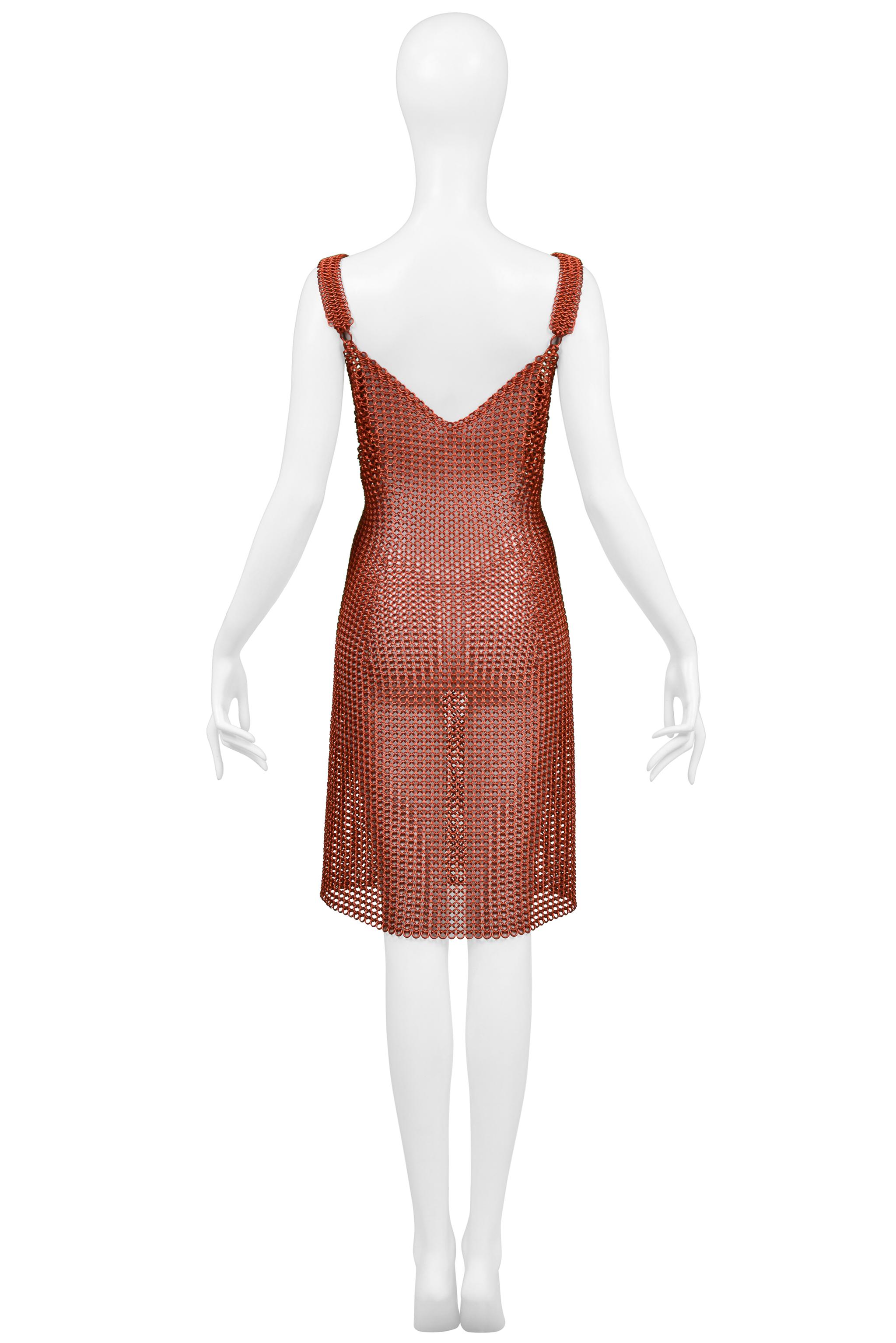 Todd Oldham Red Metal Chain Link Dress 1995 For Sale 2