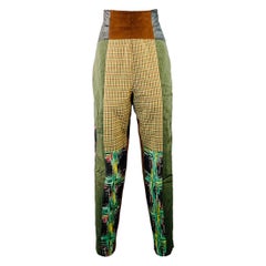 Todd Oldham Taglia 6 Pantaloni casual patchwork in misto lana multicolore Todd Oldham Taglia 6 Pantaloni casual patchwork in misto lana multicolore