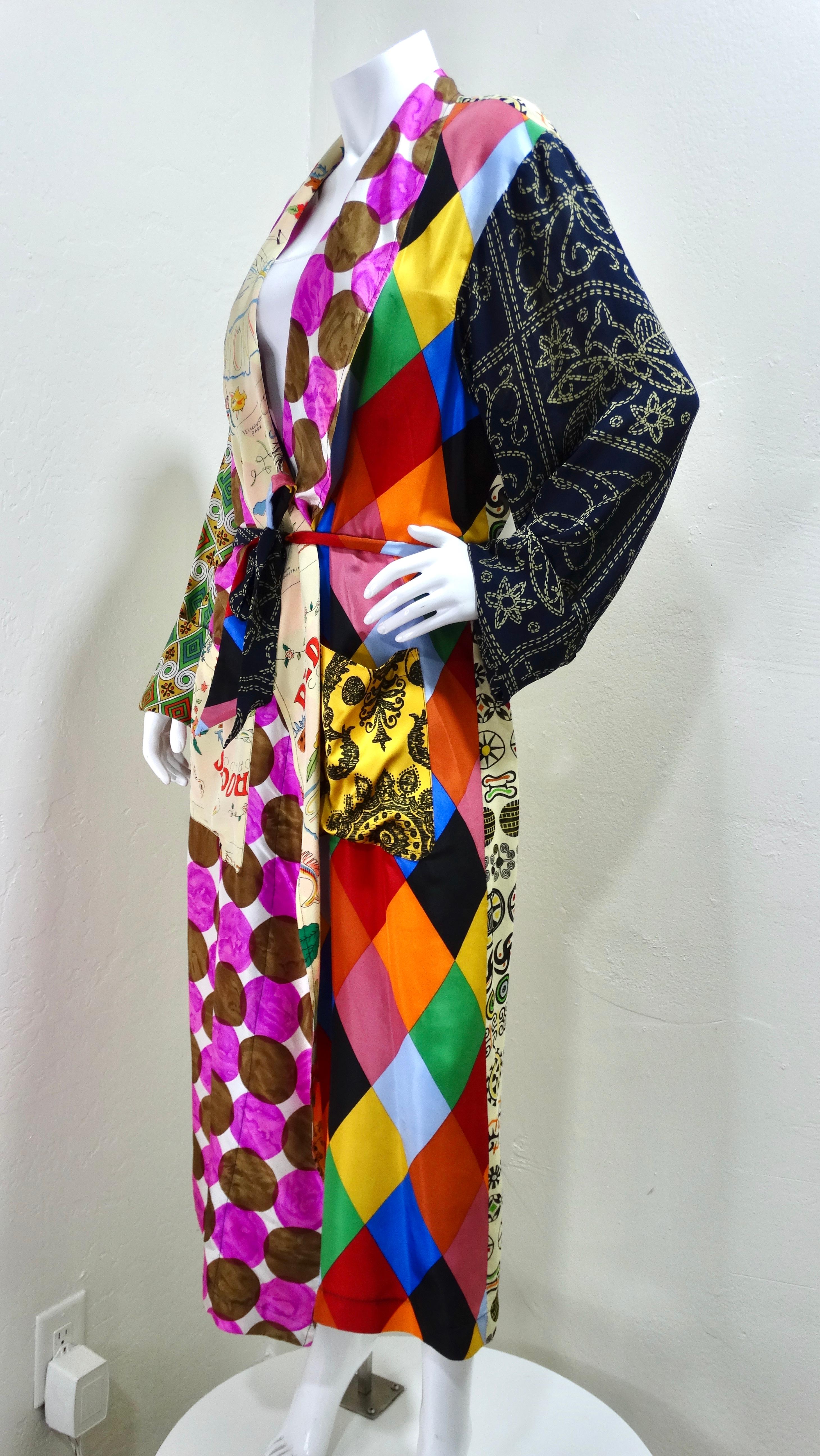 Todd Oldham Wrap-Style Printed Robe/Duster In Excellent Condition In Scottsdale, AZ