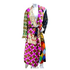 Retro Todd Oldham Wrap-Style Printed Robe/Duster