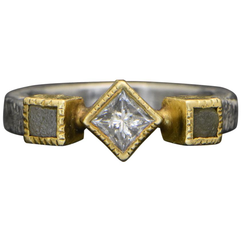 Todd Reed 14 Karat Palladium Diamond Ring For Sale