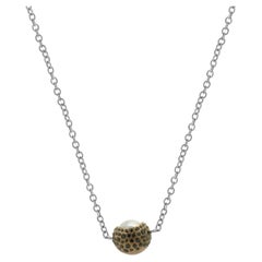 Todd Reed 18K Yellow Gold and SS Diamond and Tahitian Pearl Necklace