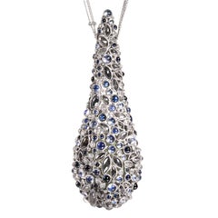 Todd Reed Award Winning Diamond Sapphire Moonstone Moldavite Buddha Necklace 