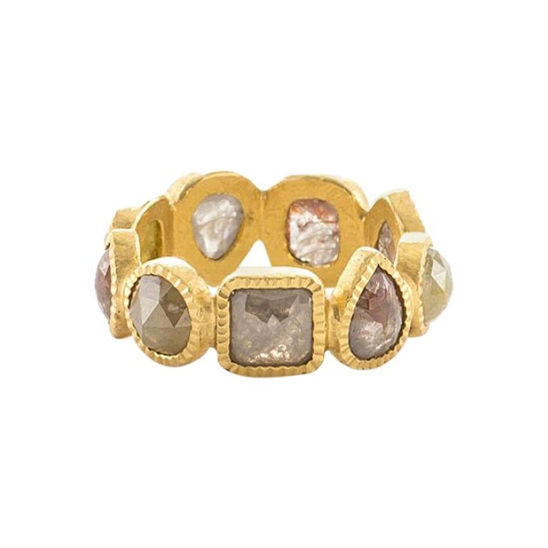 Todd Reed Fancy Cut Mixed Diamonds  18K Yellow Gold Ring  For Sale