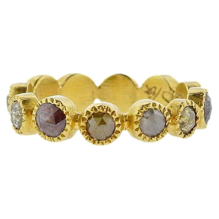 Todd Reed Gold Rose Cut Rough Diamond Eternity Band Ring at 1stDibs ...