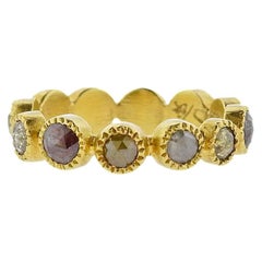 Todd Reed Gold Rose Cut Rough Diamond Eternity Band Ring
