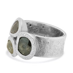 Anillo de diamantes multicolor Todd Reed paladio talla fantasía