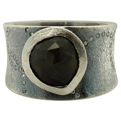 Todd Reed Anillo de diamantes talla rosa de paladio y plata de ley