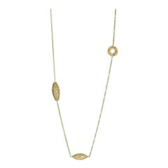 Todd Reed Station Kette Halskette mit Brillanten in 18 Karat Gelbgold