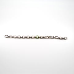 Todd Reed Sterling Silver Link Men's Bracelet with Green Jade