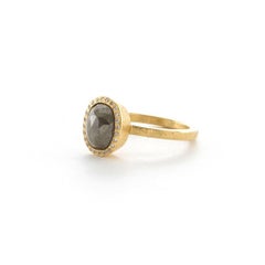Todd Reed Unique Green Fancy Cut Diamond Ring in 18K Yellow Gold