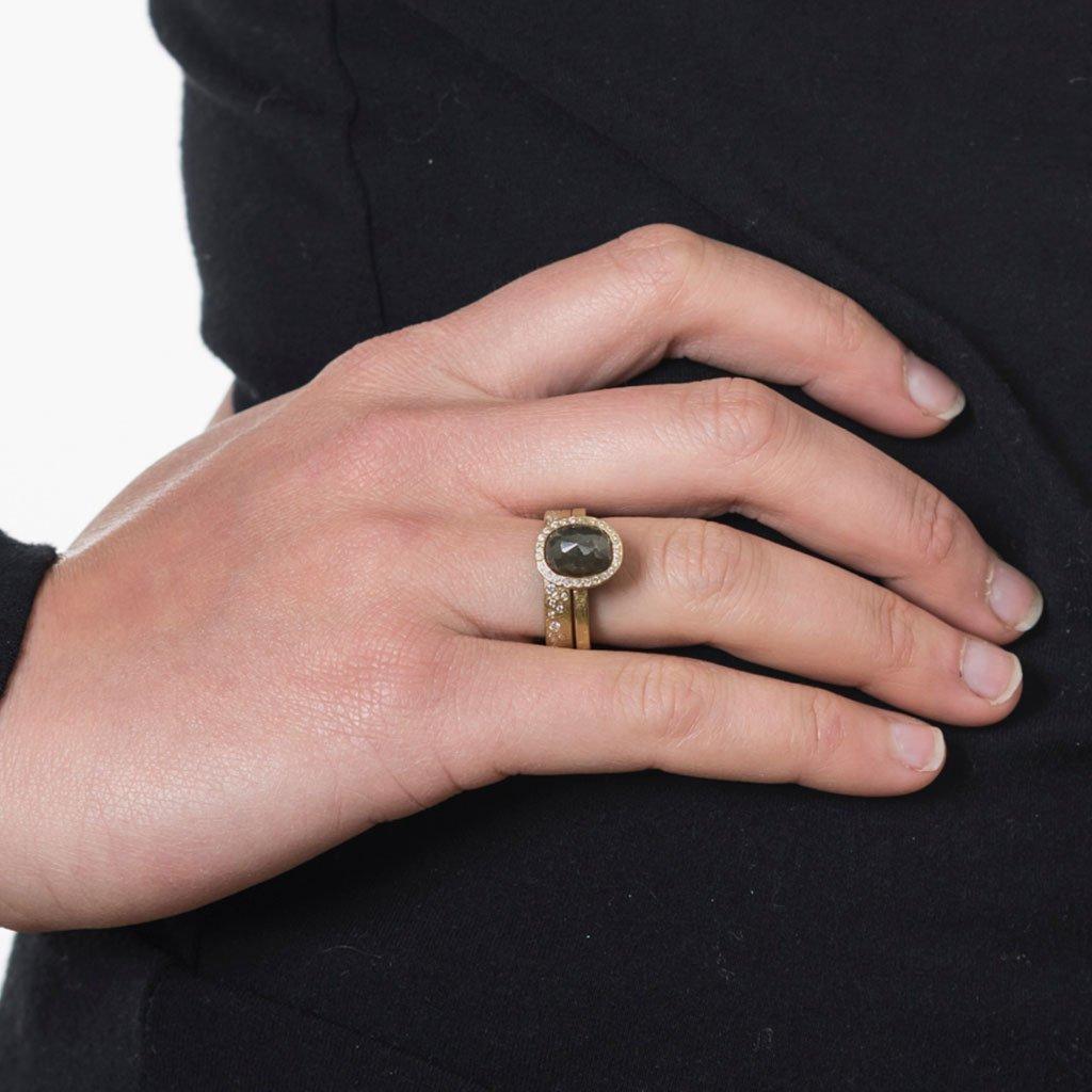 Todd Reed Unique Green Fancy Cut Diamond Ring in 18K Yellow Gold For ...