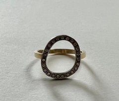 Todd Reed White Diamond Gold And Silver Open Frame Ring