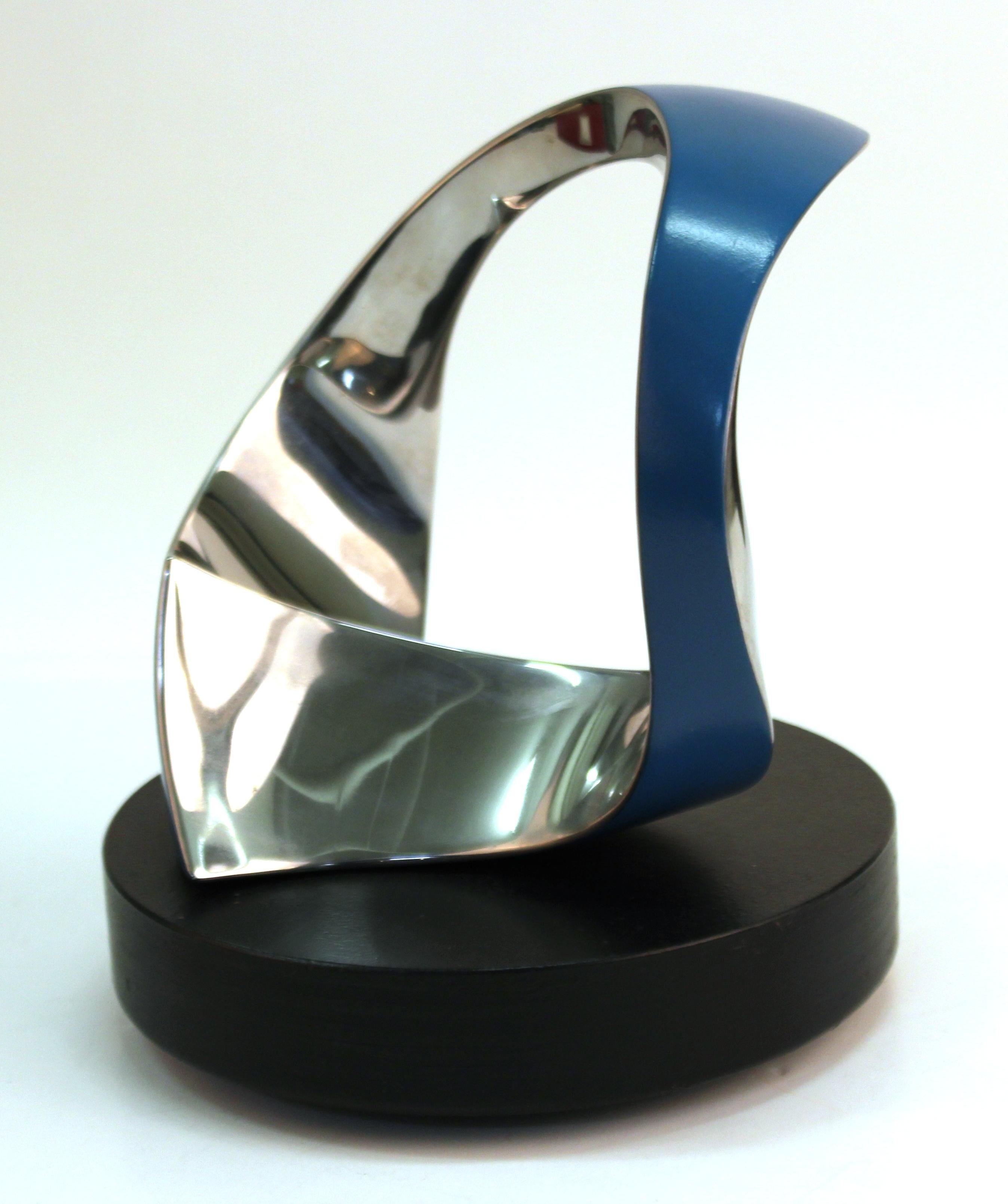 Todd Reuben Modern Abstract Metal Sculpture in Blue In Good Condition In New York, NY
