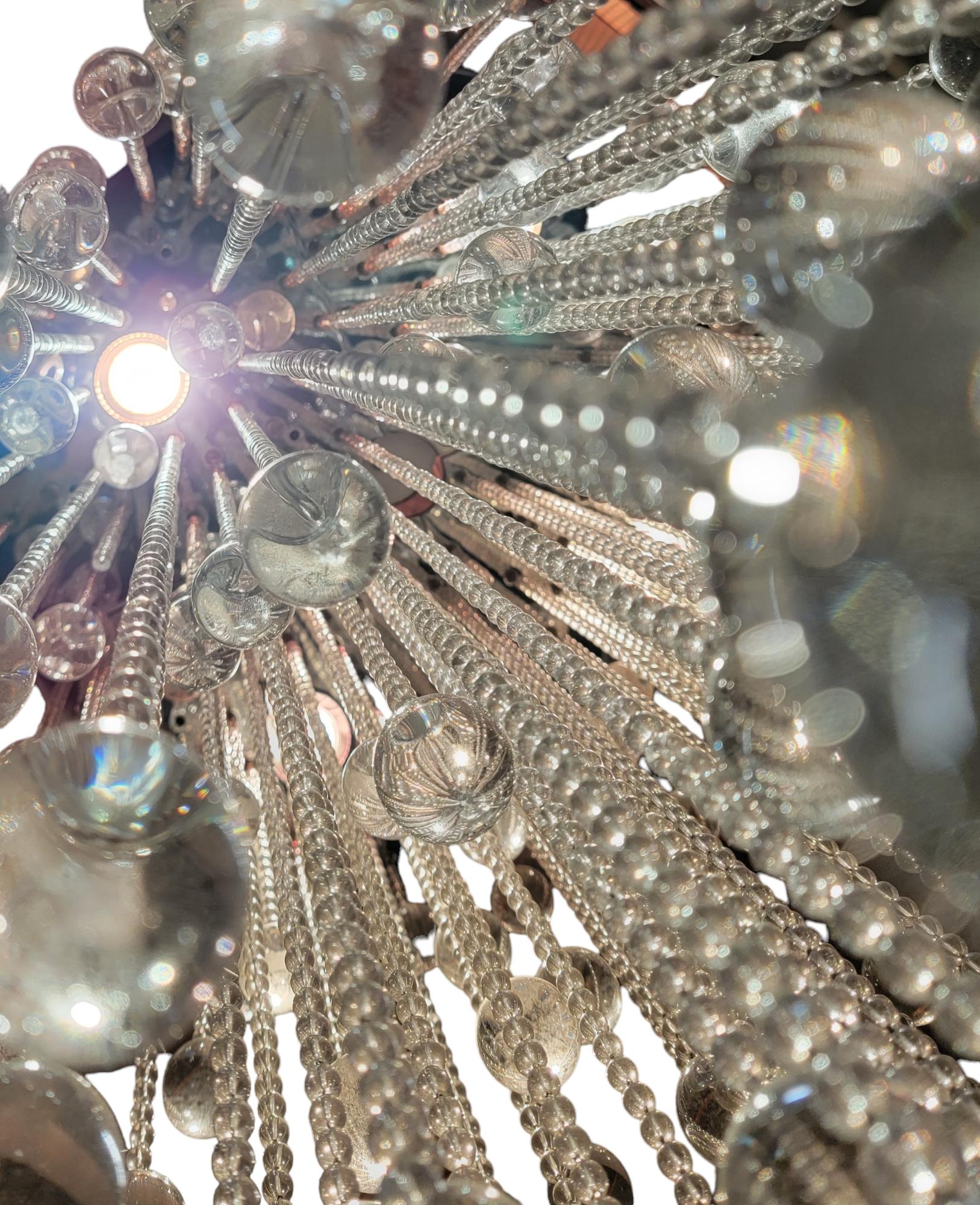 Contemporary Todd Rugee Modern Crystal Chandelier For Sale
