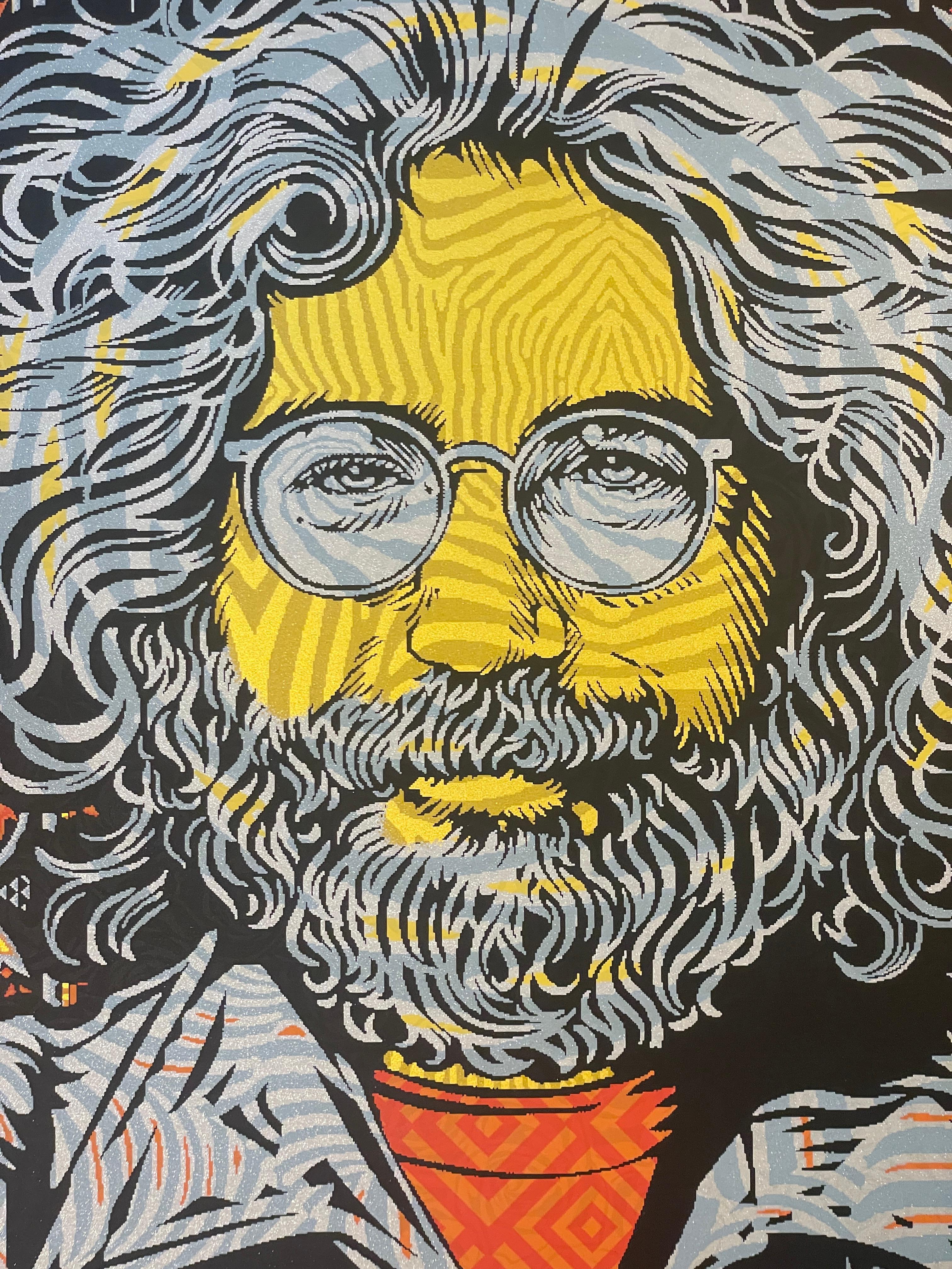 Jerry Garcia Standing On The Moon Touch of Grey Variant by Todd Slater Rock Art For Sale 1