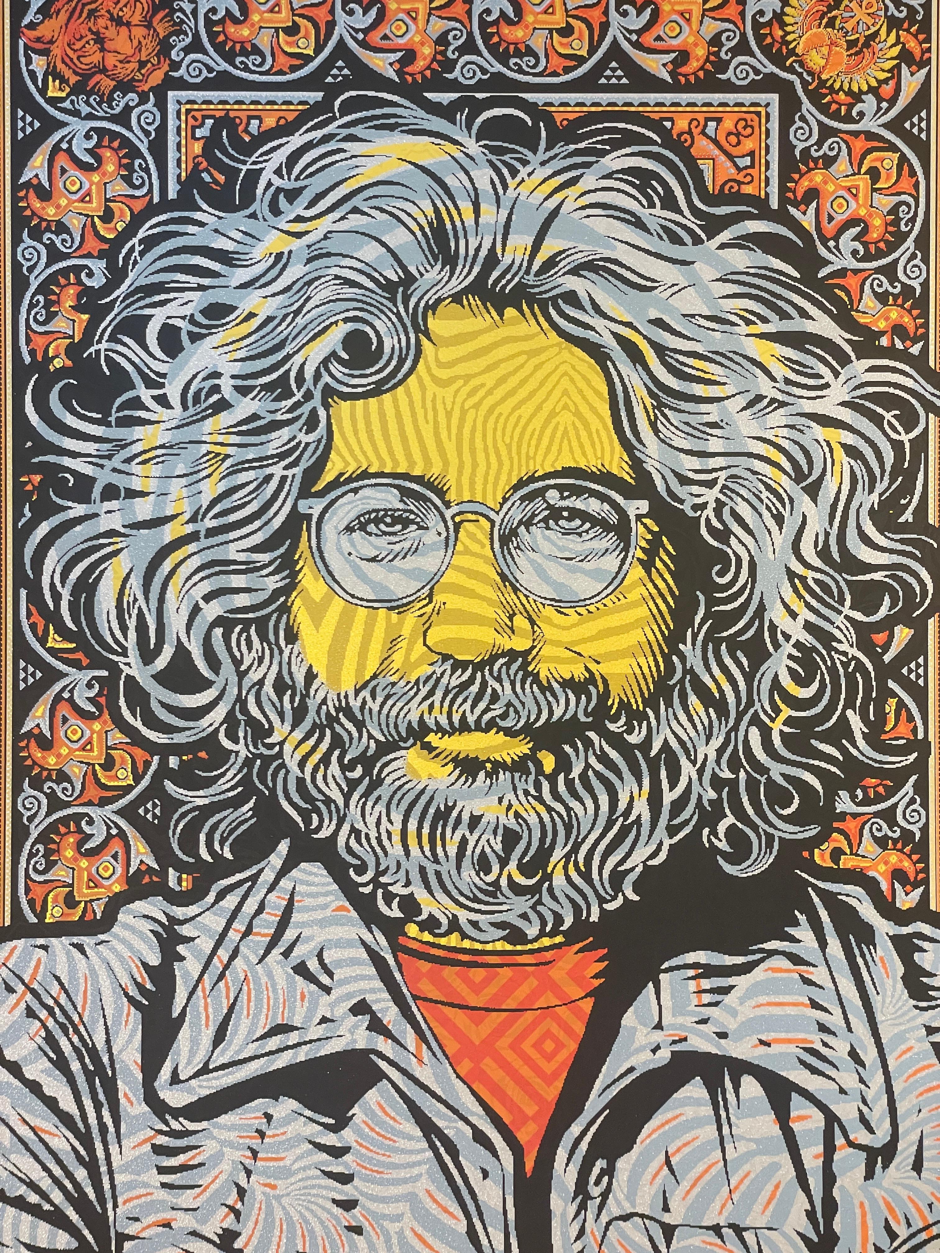 Jerry Garcia Standing On The Moon Touch of Grey Variant by Todd Slater Rock Art For Sale 3