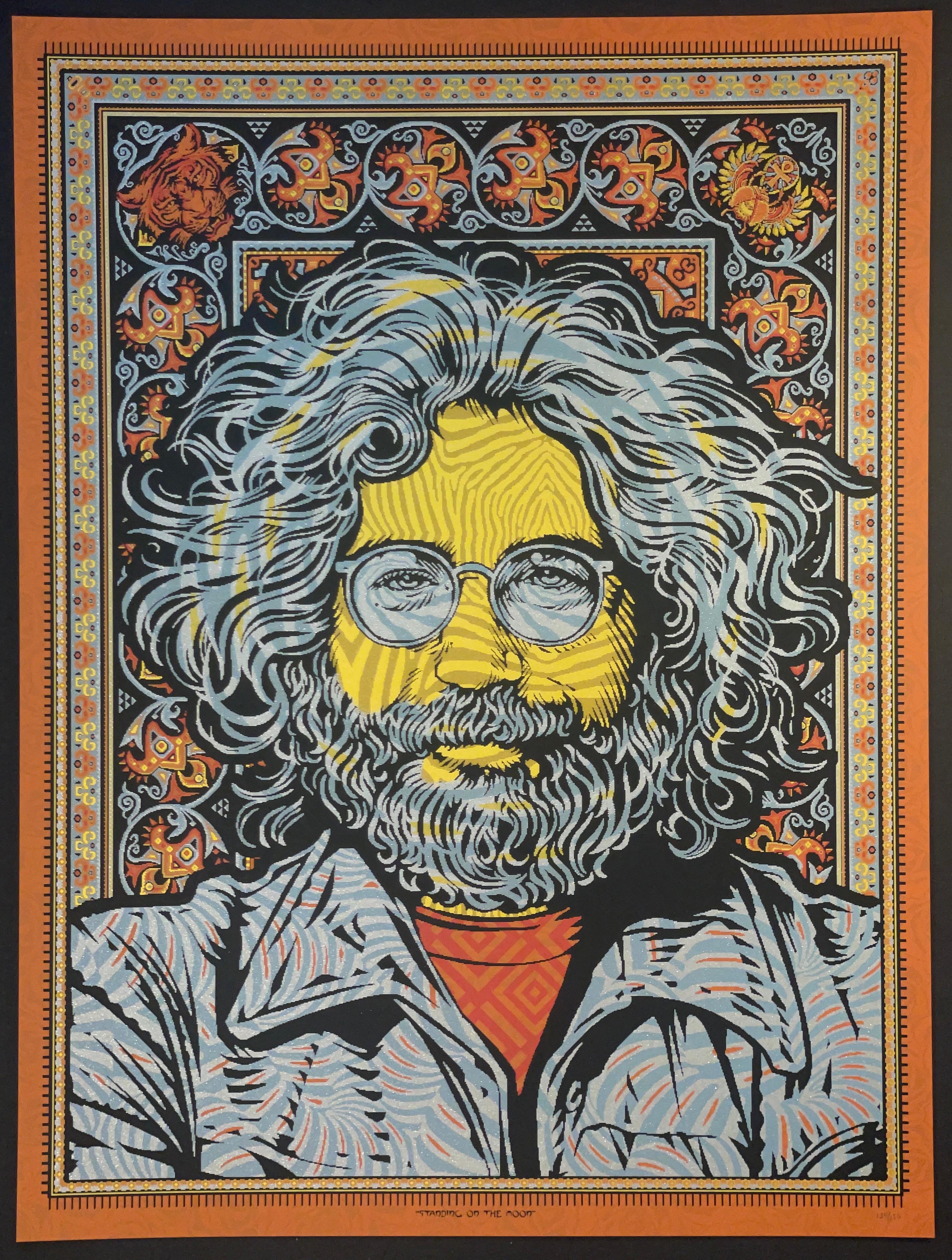 Jerry Garcia Standing On The Moon Touch of Grey Variant by Todd Slater Rock Art For Sale 4