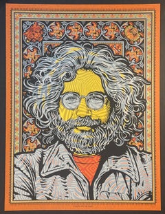 Jerry Garcia de pie en la luna Toque de gris Variante de Todd Slater Rock Art