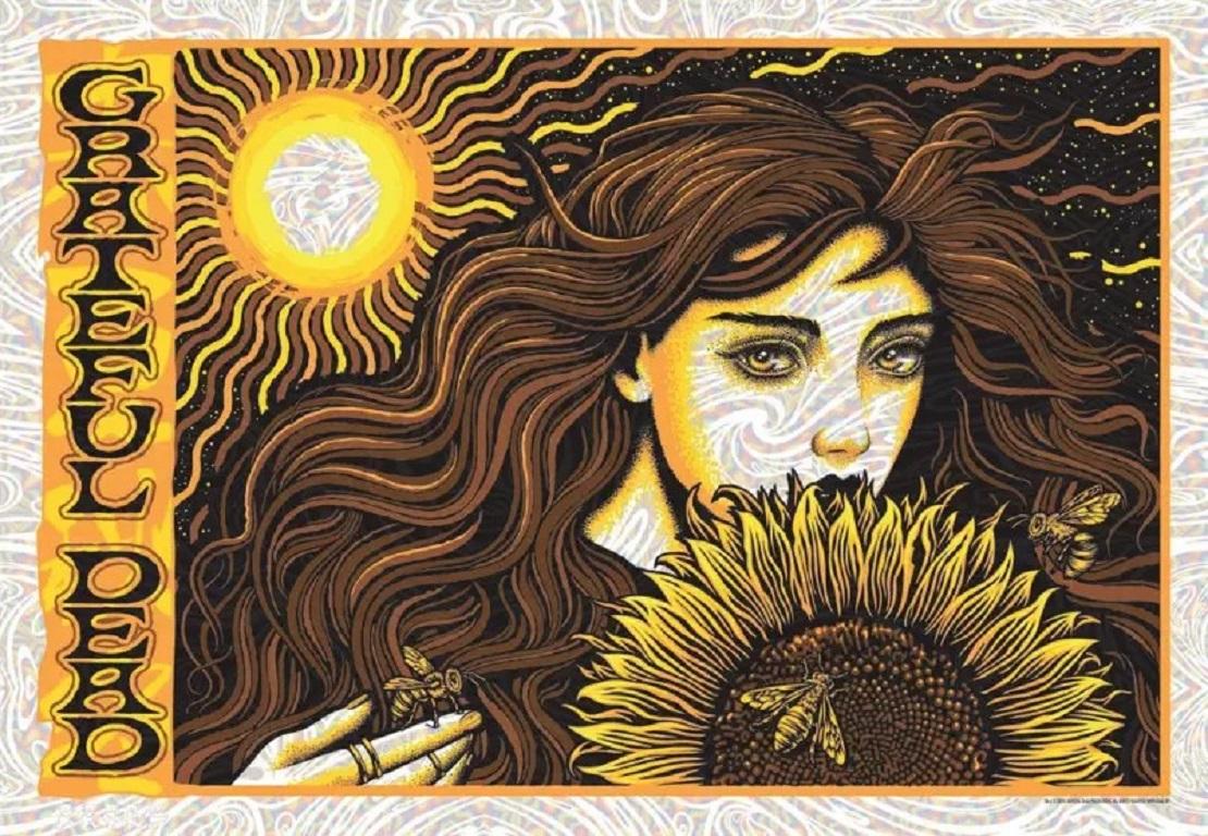 Todd Slater Sunflower Girl Lava Foil Matching Numbered Set Grateful Dead For Sale 2