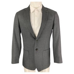 TODD SNYDER Size 38 Grey Textured Wool Notch Lapel Mayfair Fit Sport Coat