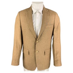 TODD SNYDER Size 38 Regular Tan Linen Notch Lapel Sport Coat
