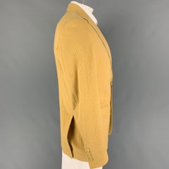 TODD SNYDER Size 40 Mustard Seersucker Cotton Sport Coat