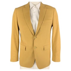 TODD SNYDER Size 40 Mustard Seersucker Cotton Sport Coat