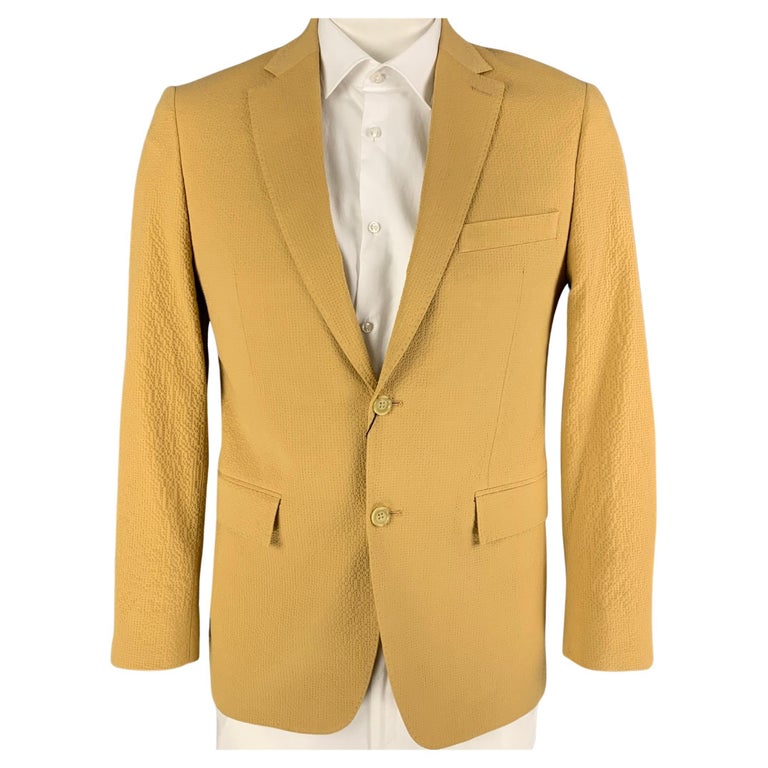 TODD SNYDER Size 40 Mustard Seersucker Cotton Sport Coat For Sale at 1stDibs