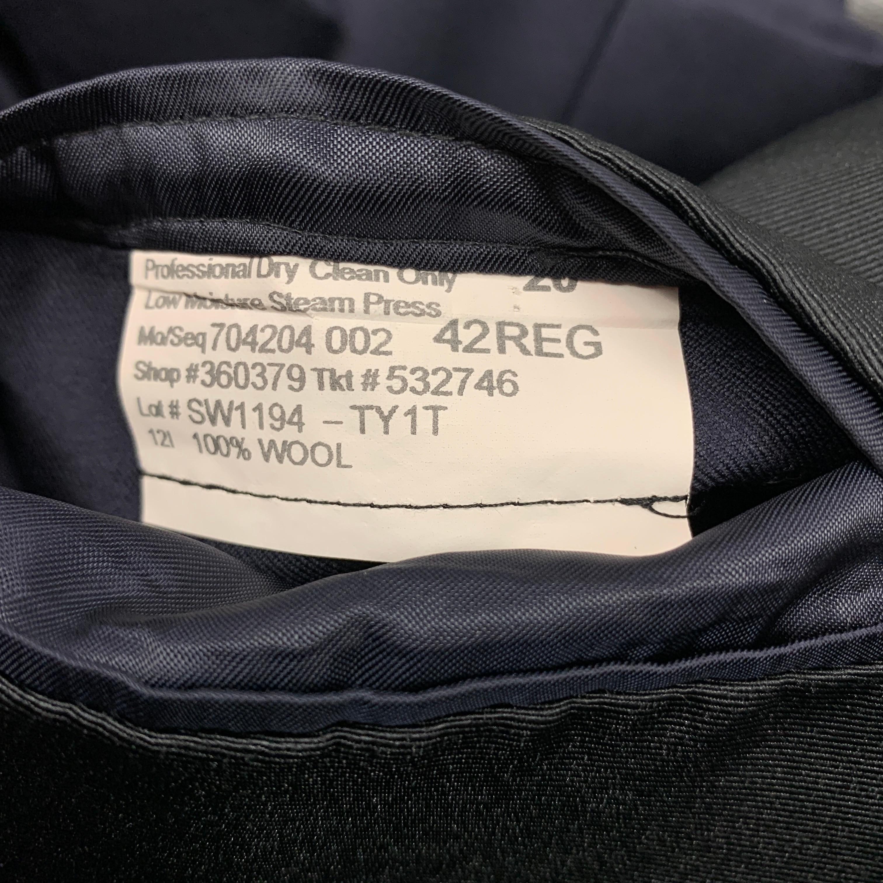 Men's TODD SNYDER Size 42 Regular Navy & Black Wool Peak Lapel Sport Coat