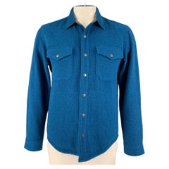 TODD SNYDER x L.L. BEAN Size M Teal Tan Textured Wool / Nylon Shirt Jacket