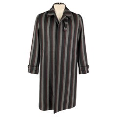 TODD SNYDER x PRIVATE WHITE V.C. Size L Black Grey Burgundy Wool Blend Coat