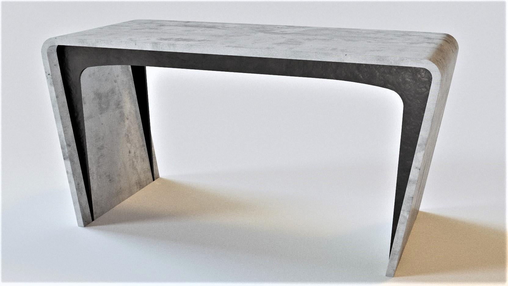 Todos coffee table by Neal Aronowitz Design
Dimensions: D 45.7 x W 76.2 x H 38.1 cm
Materials: Concrete canvas, cement mortar, cement pigments, metal.
Also available in black steel, patinated aluminum, COR-ten steel, and brass.
Custom concrete