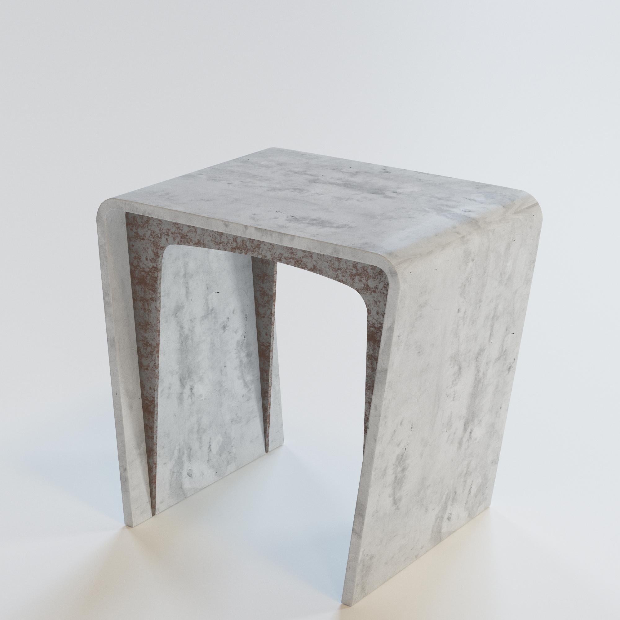 From the Concrete Canvas collection and designed for a boutique hotel in Mexico.
Handcrafted with Concrete canvas and patinated metal.
This coffee table is simple, elegant, elemental, and powerfully sculptural.

Available as a side table and a