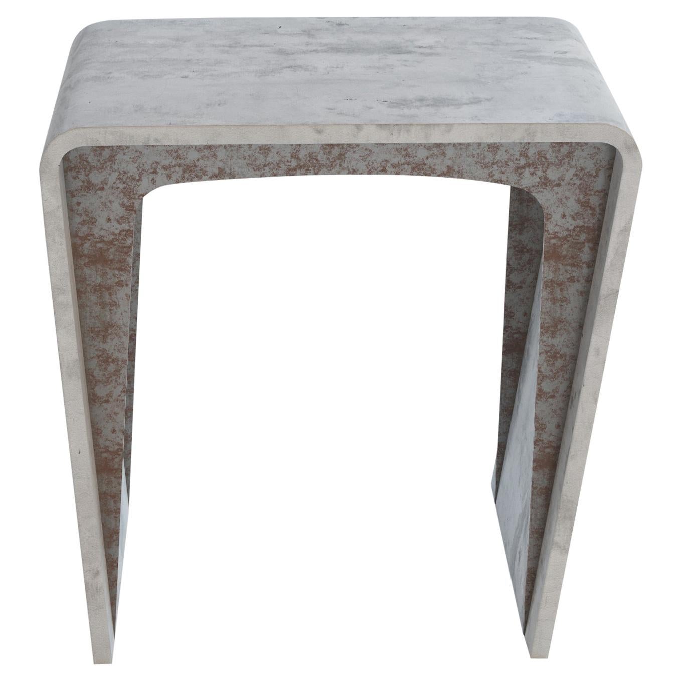 Todos Side Table, Concrete Canvas and Metal, by Neal Aronowitz