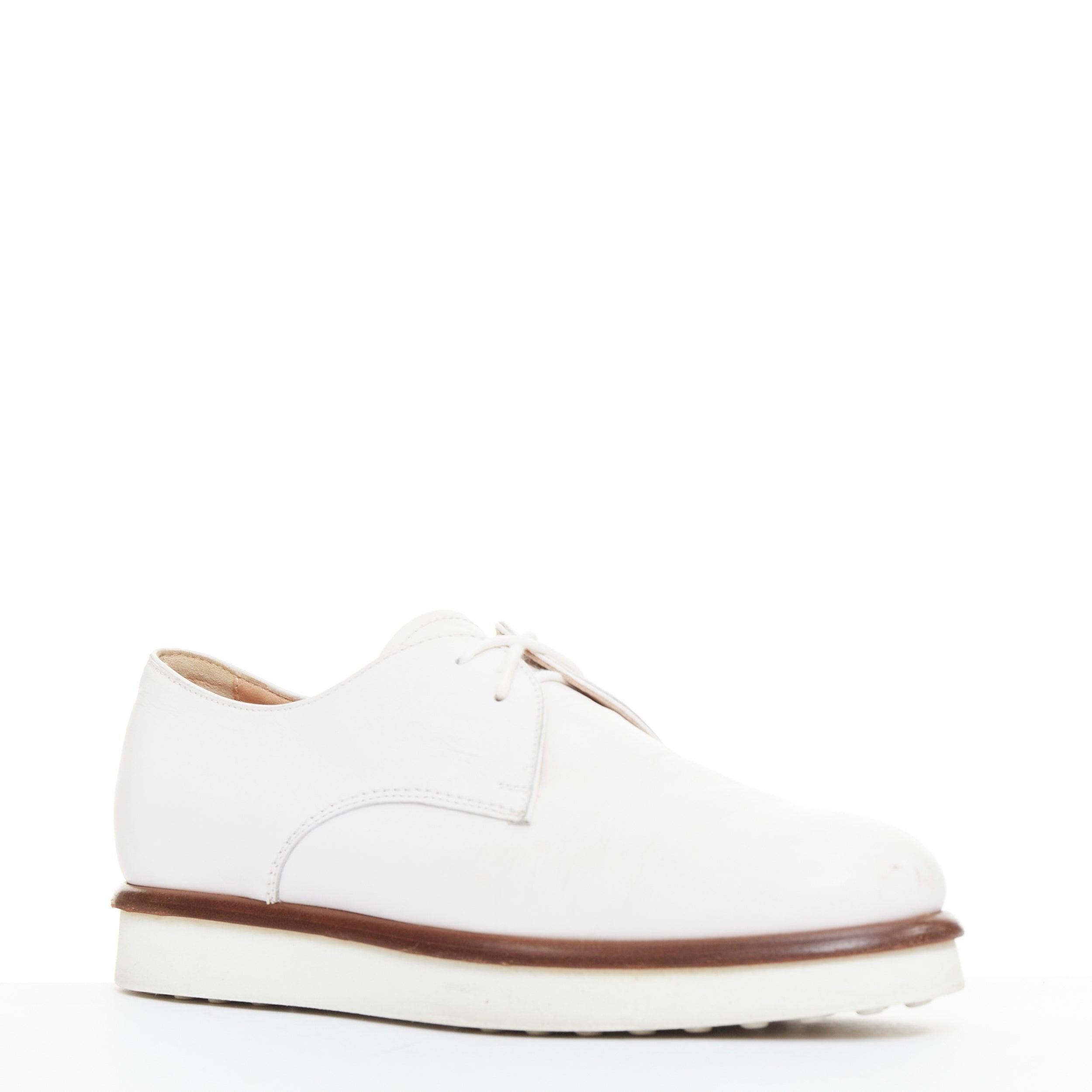 TOD'S 2016 white smooth leather brown midsole lace up platform shoes EU35
Reference: ZETO/A00024
Brand: Tod's
Collection: AW 2016
Material: Leather
Color: White, Brown
Pattern: Solid
Closure: Lace Up
Lining: Nude Leather
Extra Details: Platform
