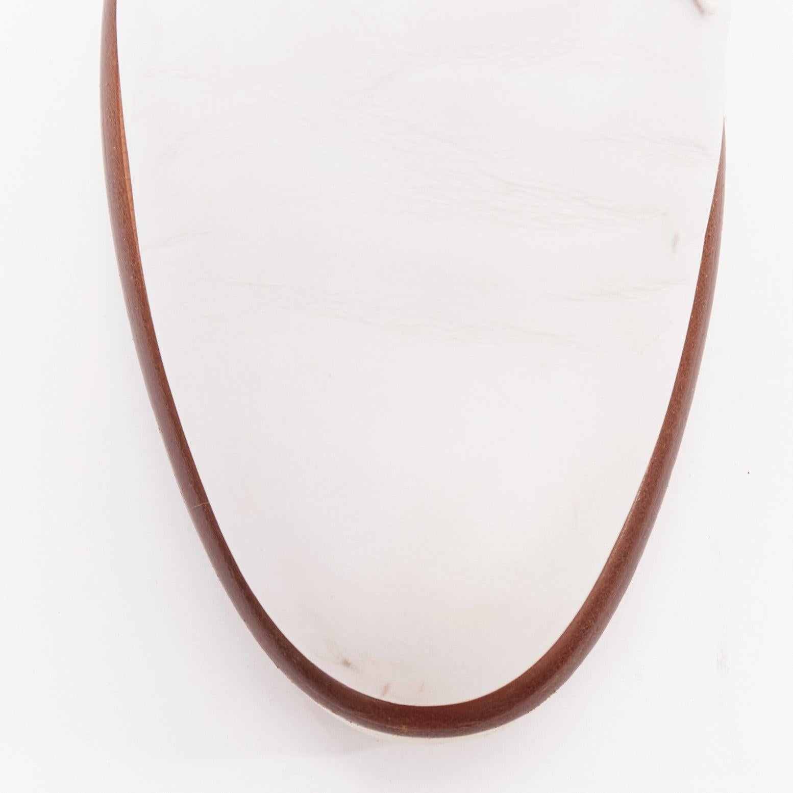 TOD'S 2016 white smooth leather brown midsole lace up platform shoes EU35 For Sale 3