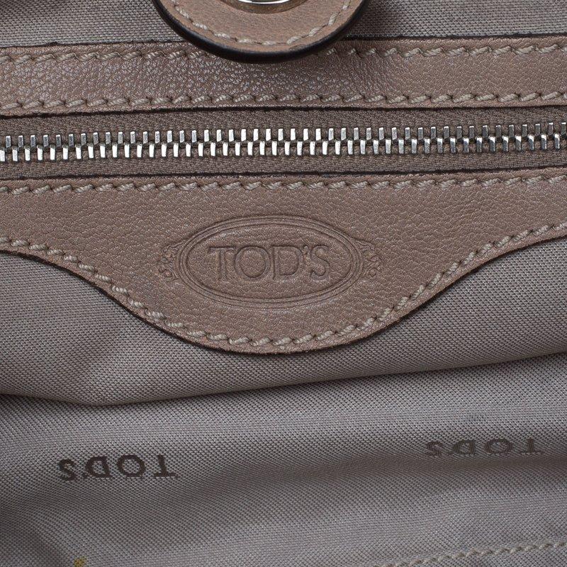 Tod's Beige Leather Ivy Sacca Media Tote 3