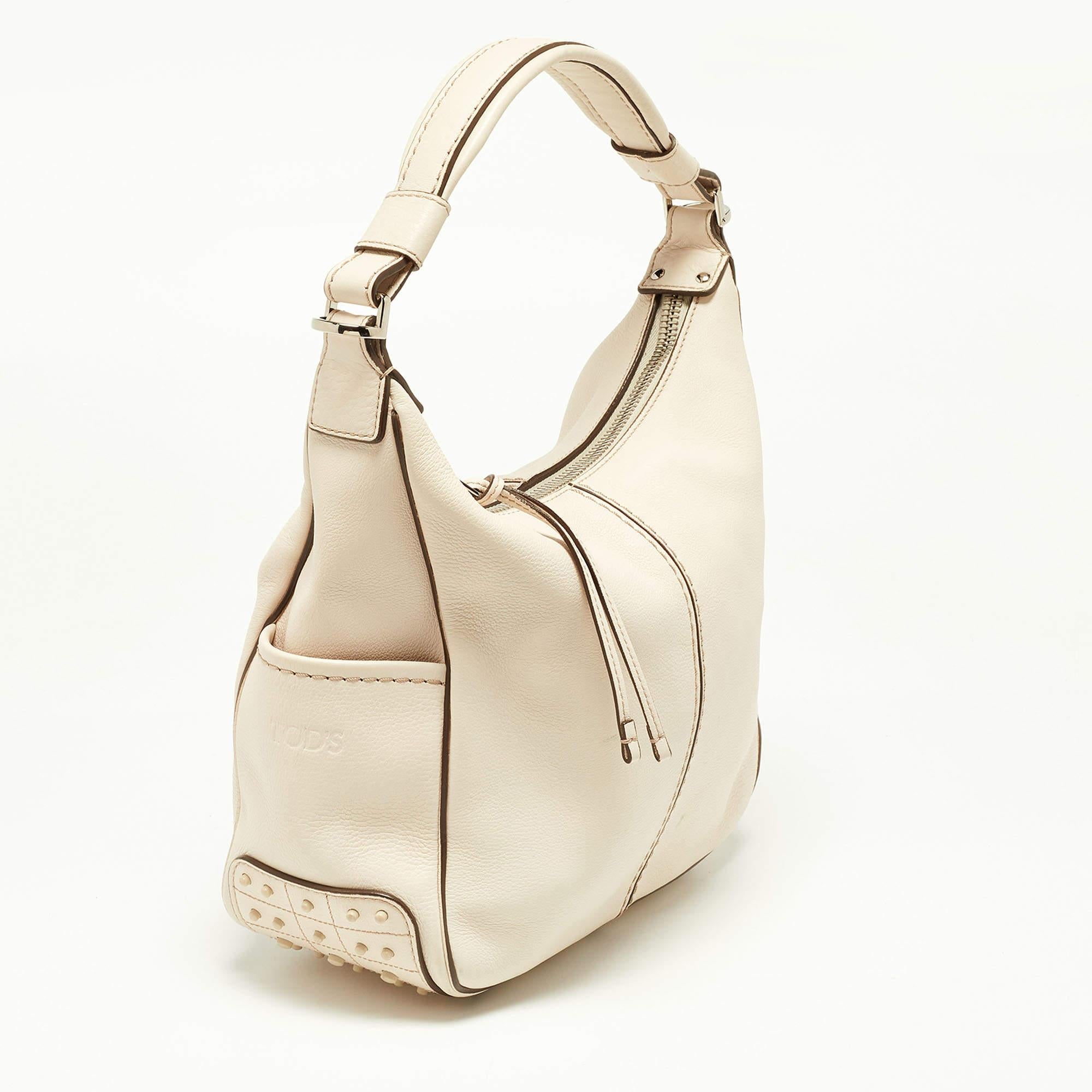 Women's Tod's Beige Leather Miky Hobo For Sale